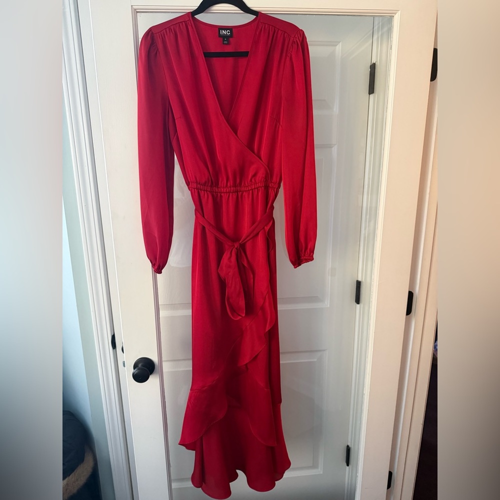 INC Elegant Red Wrap Dress